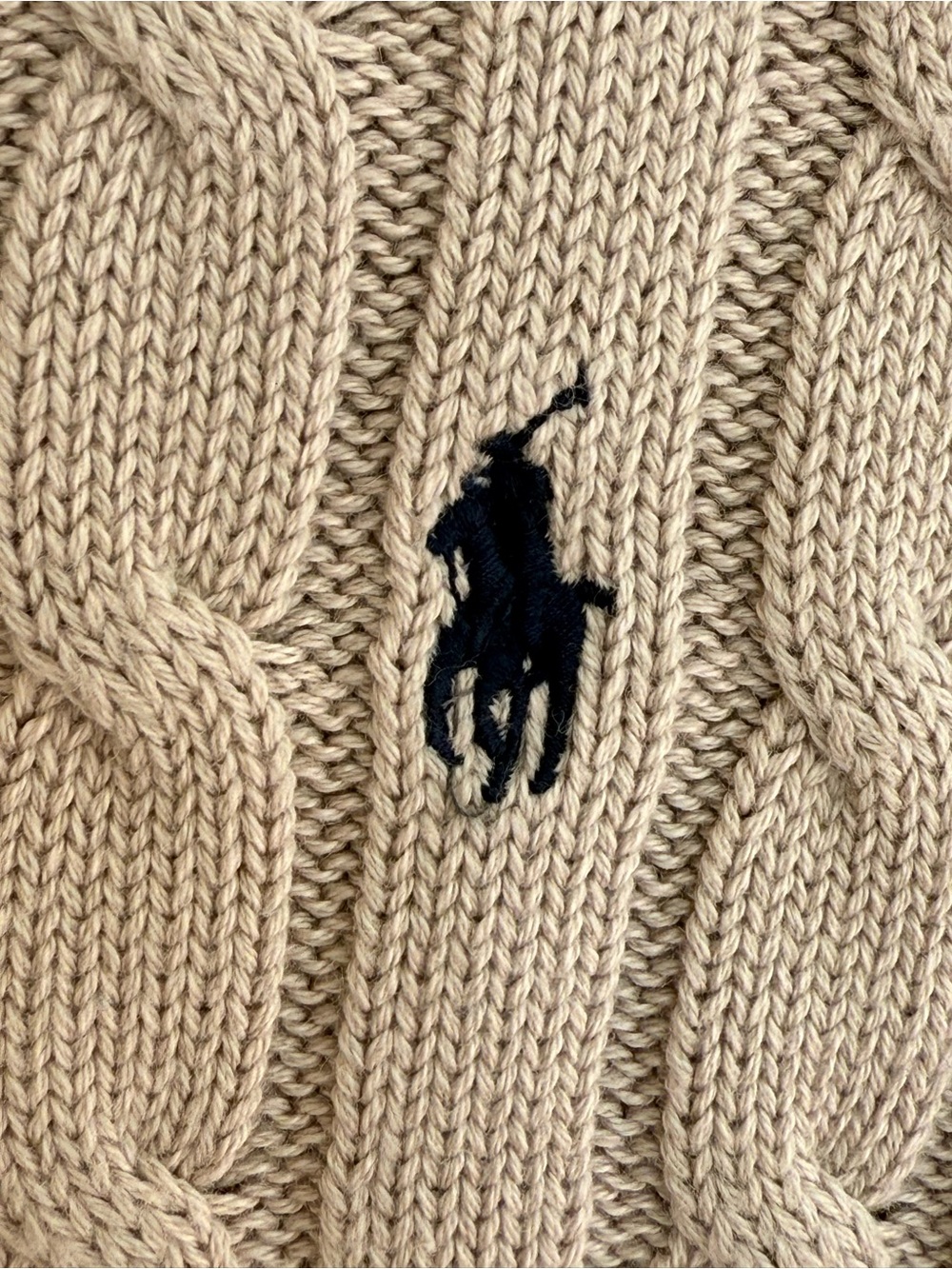 Ralph Lauren light brown Cable-Knit Short Sleeve Sweater Size XS - Picture 4 of 6